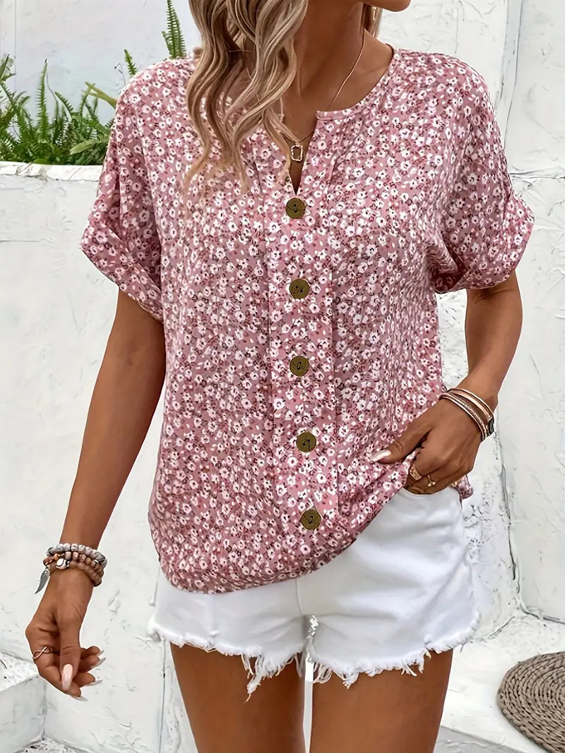 Lucie | Blouse florale à boutons
