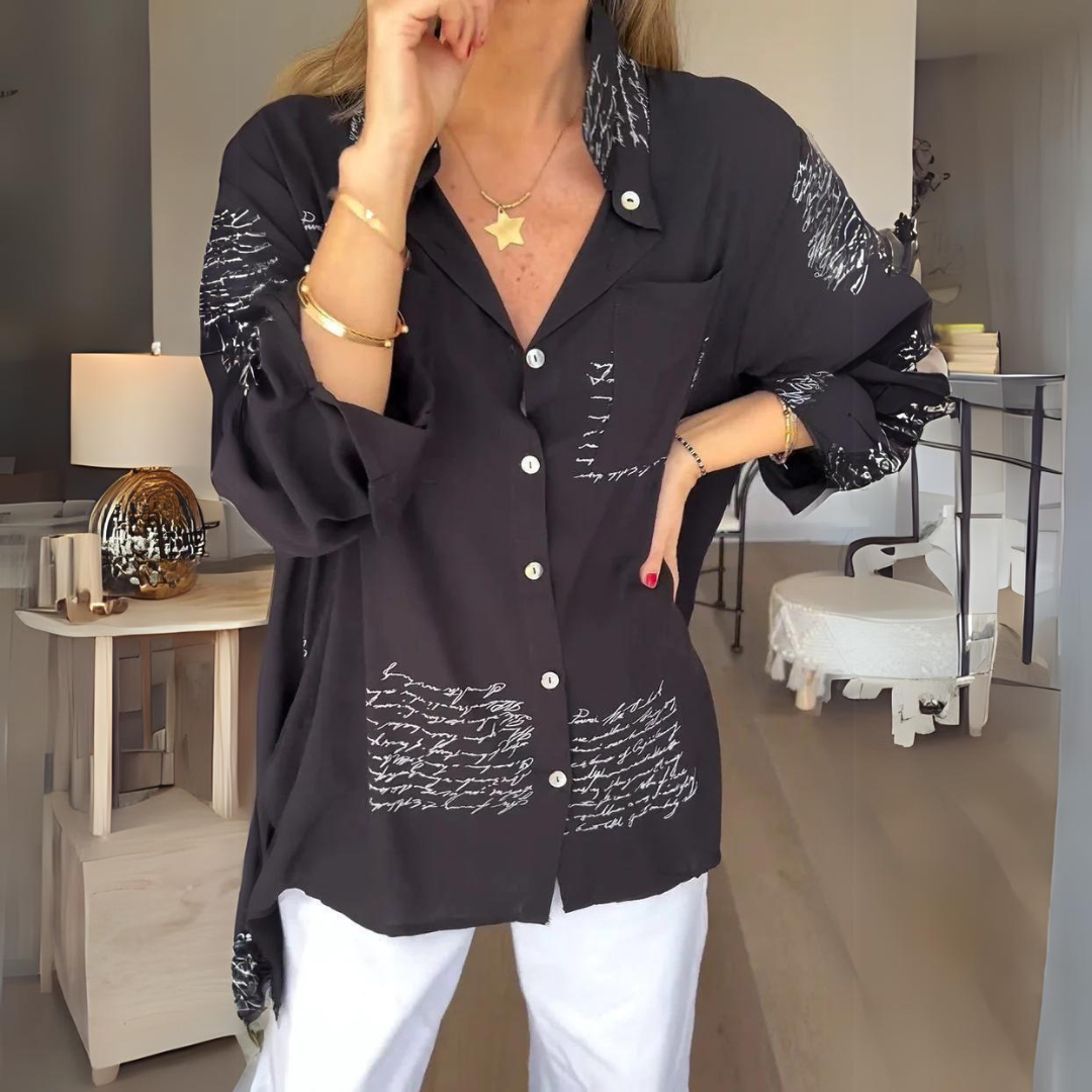 Monique | Chemise boutonnée écrite à la main