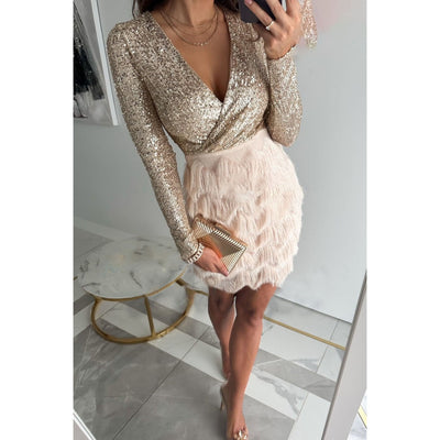 Tess | Robe à paillettes et à volants