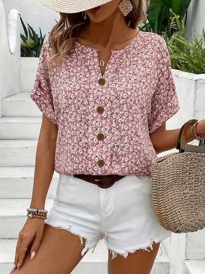 Lucie | Blouse florale à boutons
