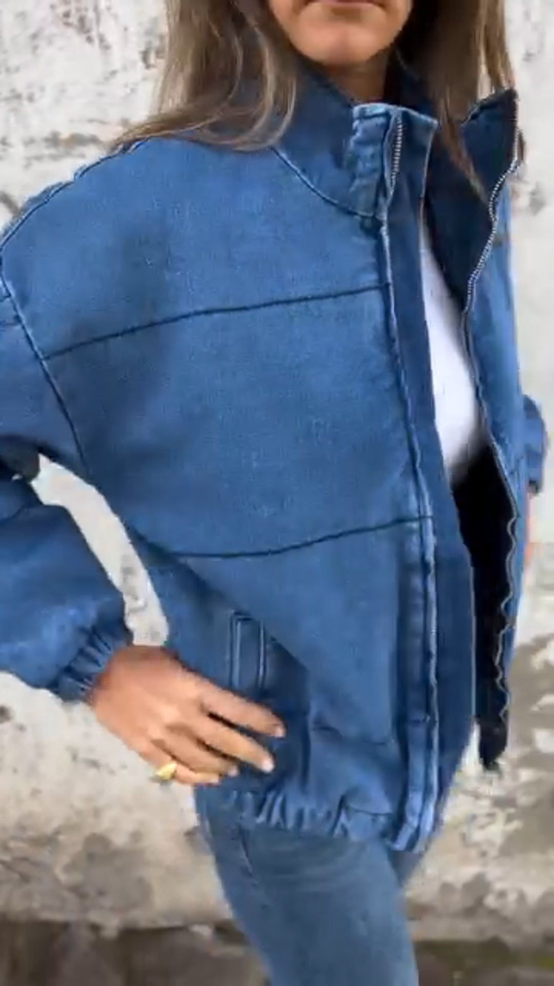 Veste bouffante en jean