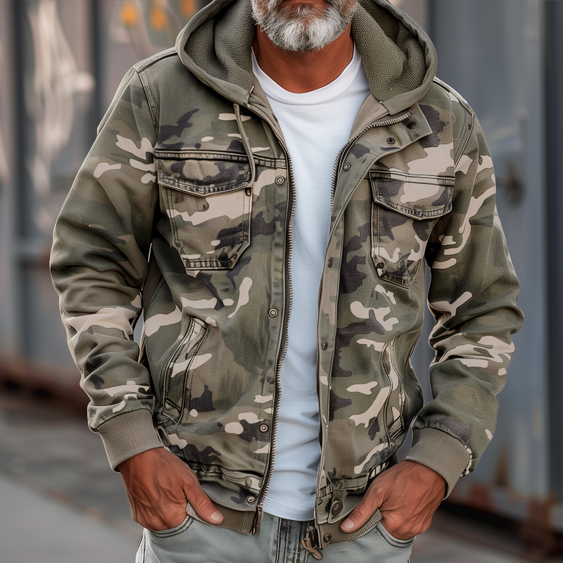 Denis | Veste cargo camouflage avec capuche