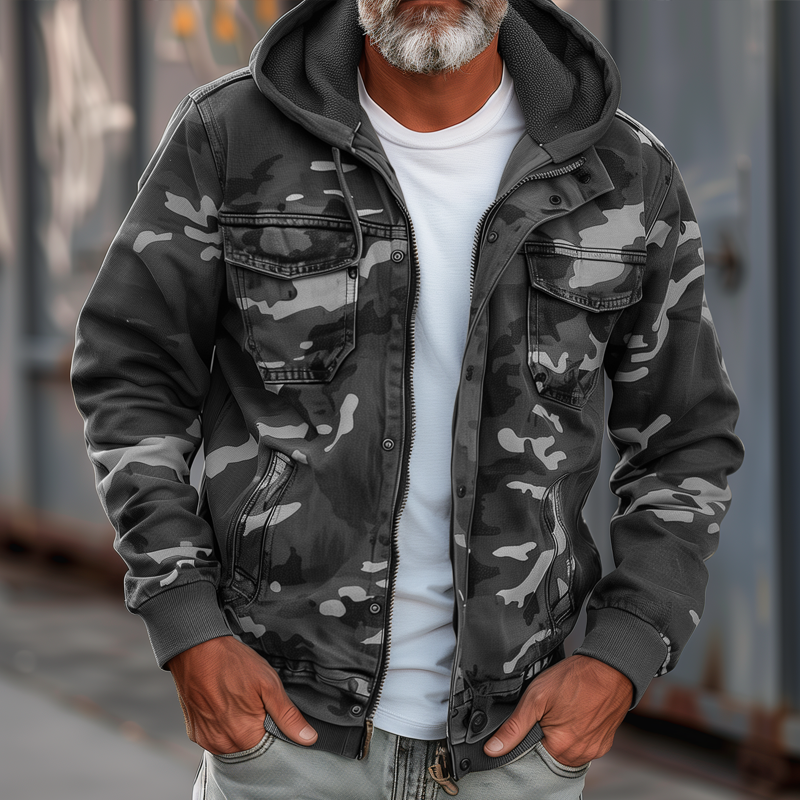Denis | Veste cargo camouflage avec capuche