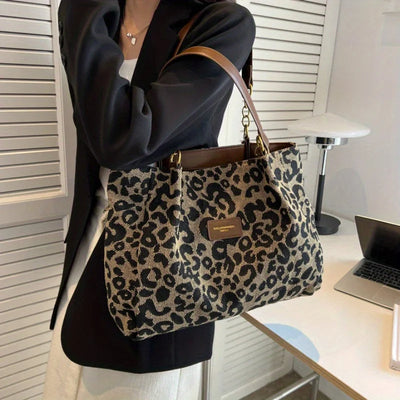 Astrid | Sac fourre-tout en toile imprimé léopard