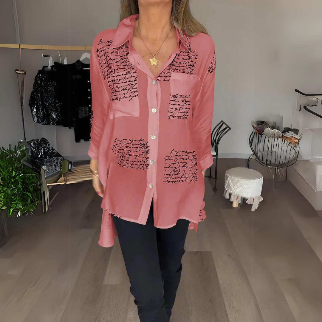 Monique | Chemise boutonnée écrite à la main