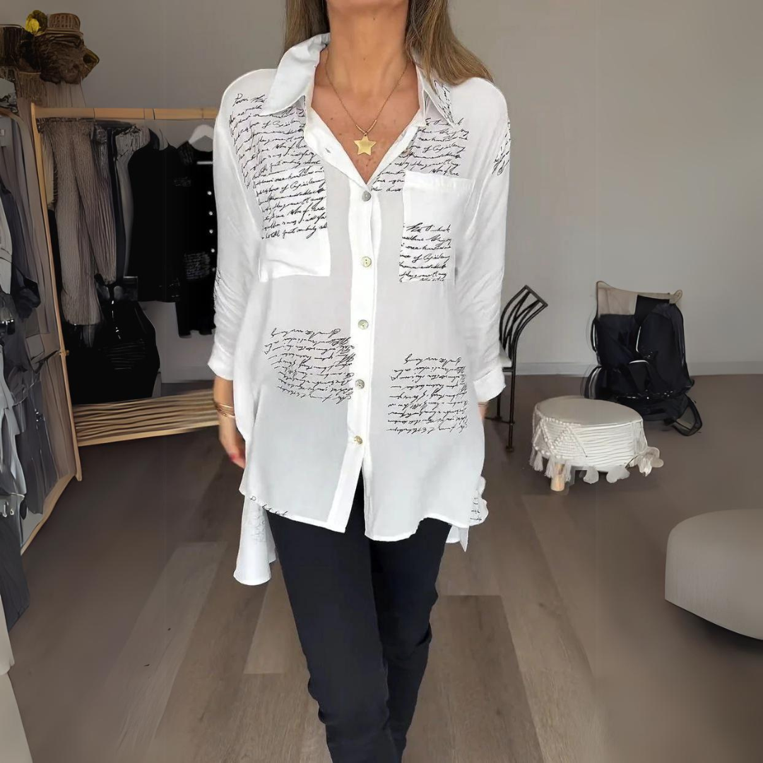 Monique | Chemise boutonnée écrite à la main