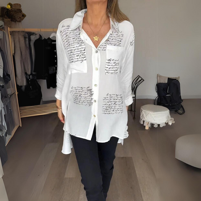 Monique | Chemise boutonnée écrite à la main