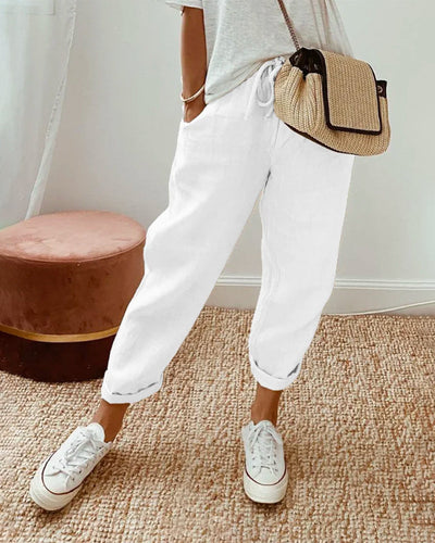 Natalie | Pantalon en coton et lin pour femme