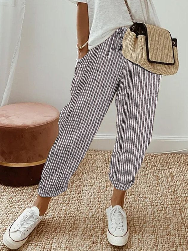 Natalie | Pantalon en coton et lin pour femme