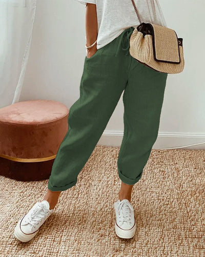 Natalie | Pantalon en coton et lin pour femme