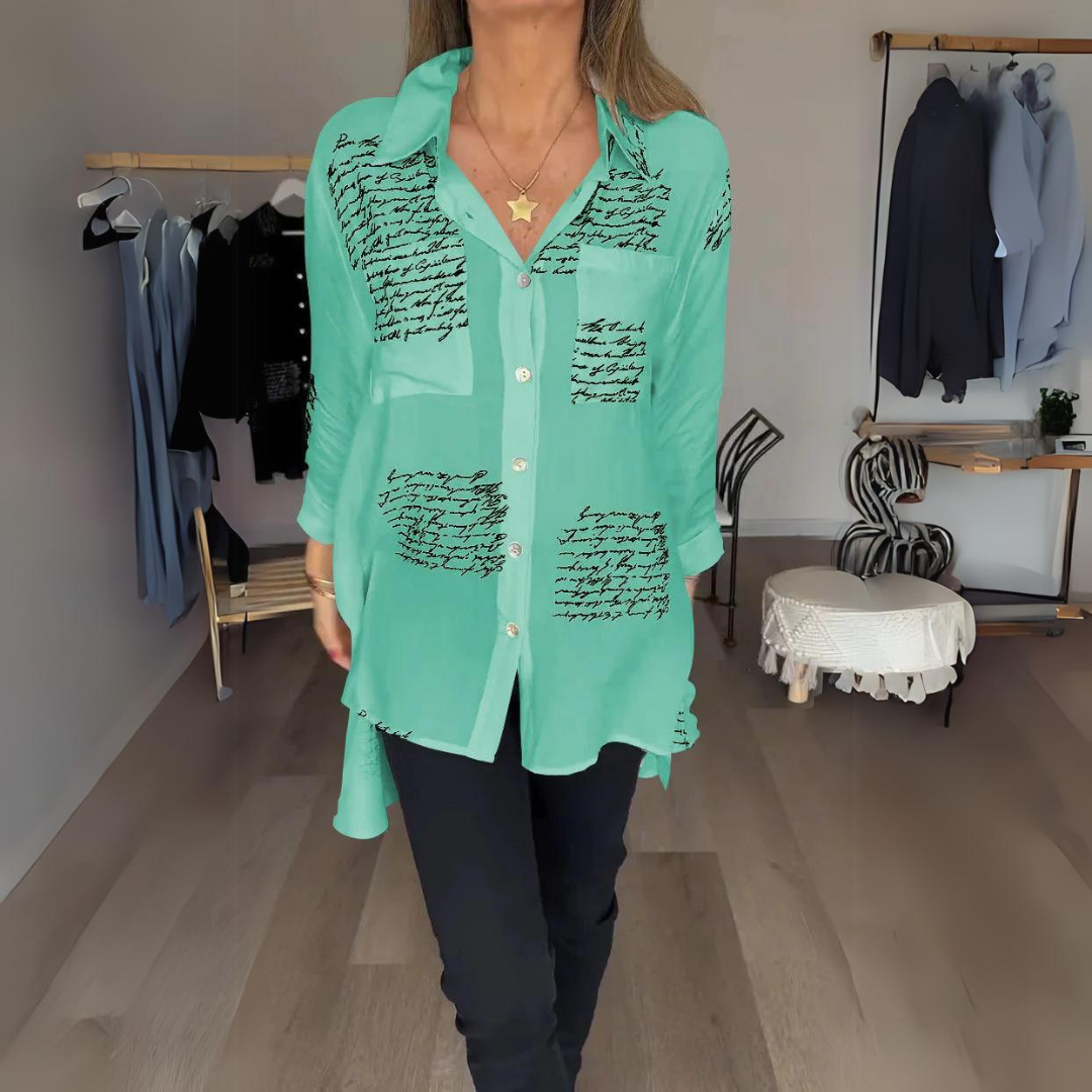 Monique | Chemise boutonnée écrite à la main