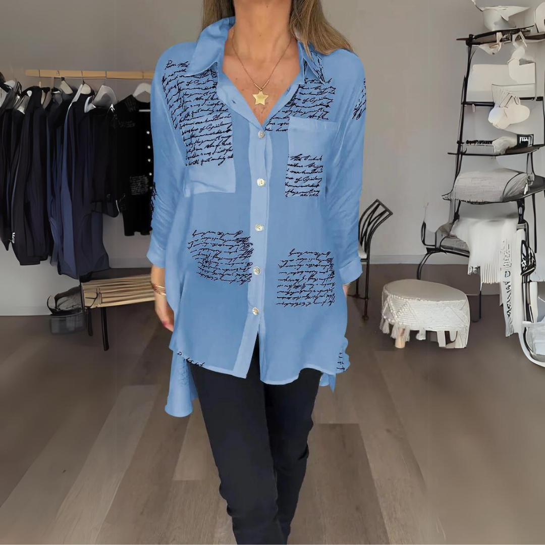 Monique | Chemise boutonnée écrite à la main