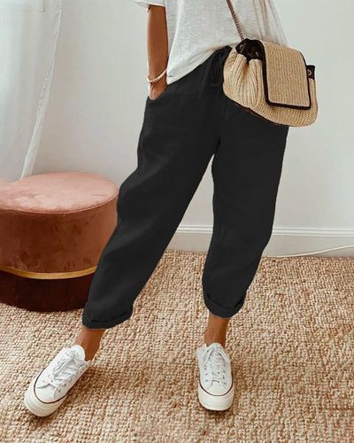 Natalie | Pantalon en coton et lin pour femme