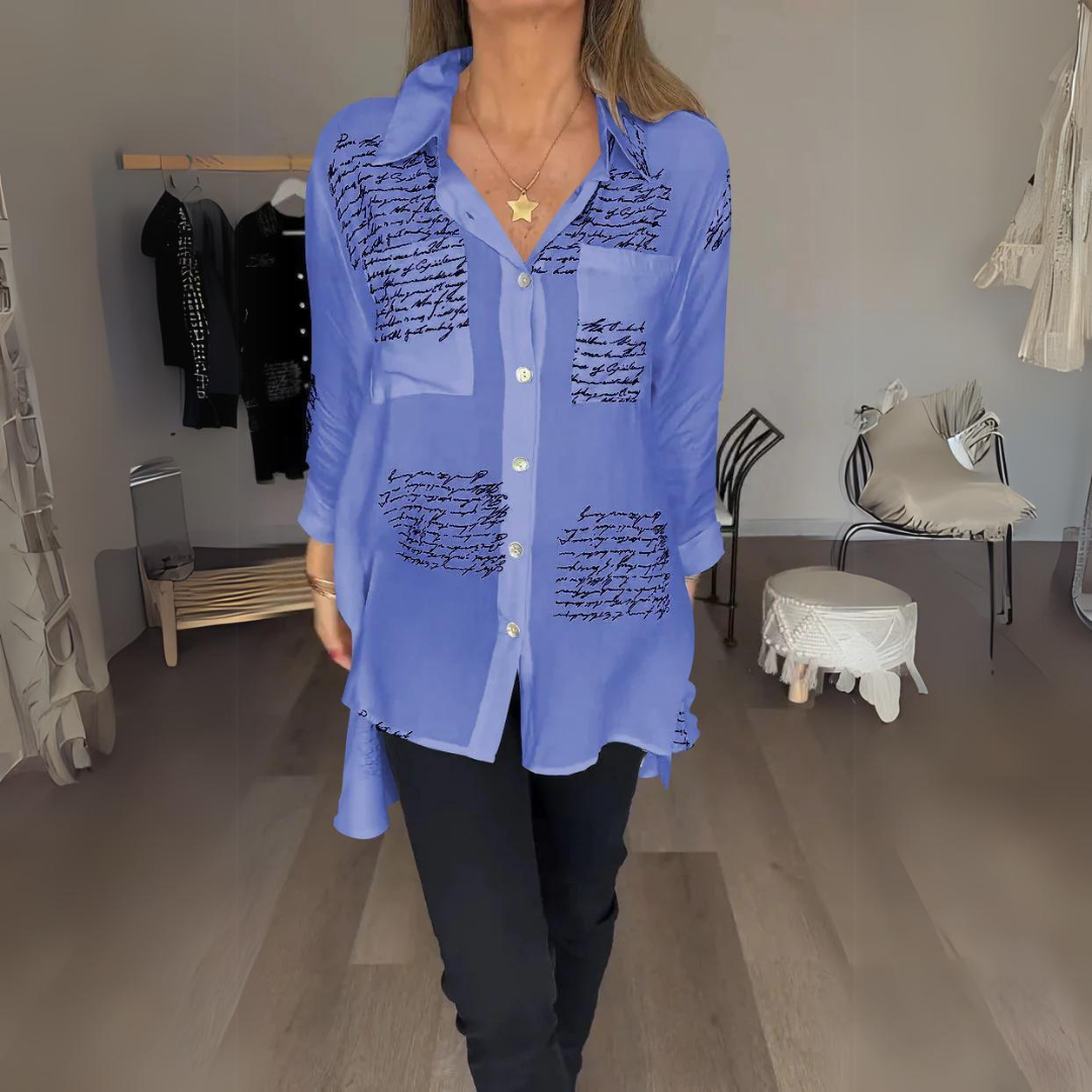 Monique | Chemise boutonnée écrite à la main