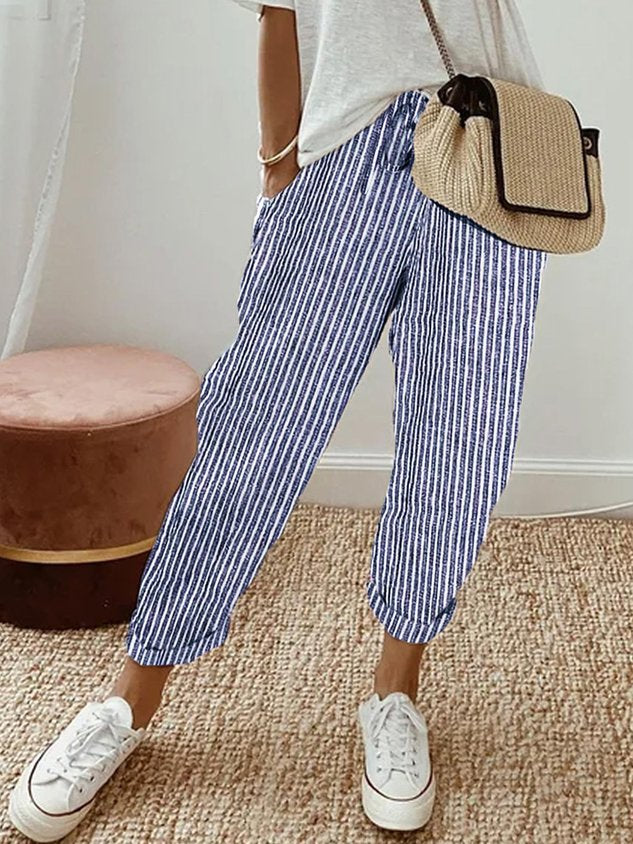 Natalie | Pantalon en coton et lin pour femme