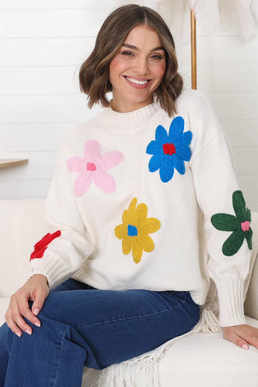 Louise | Pull moderne à fleurs