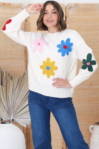 Louise | Pull moderne à fleurs