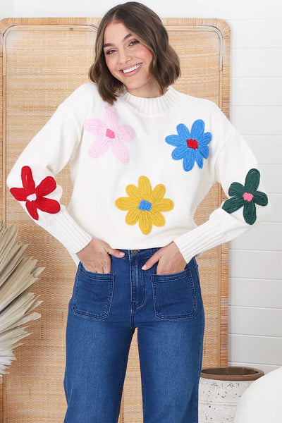 Louise | Pull moderne à fleurs
