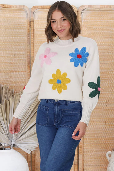 Louise | Pull moderne à fleurs