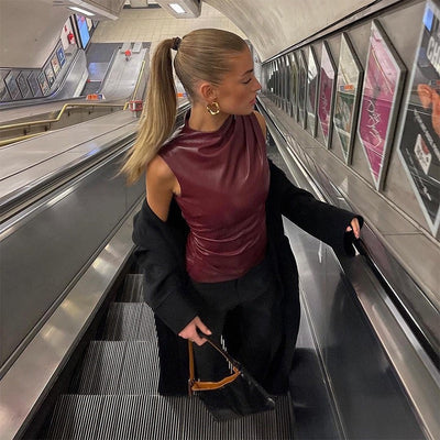 Henriette | Top en cuir élégant