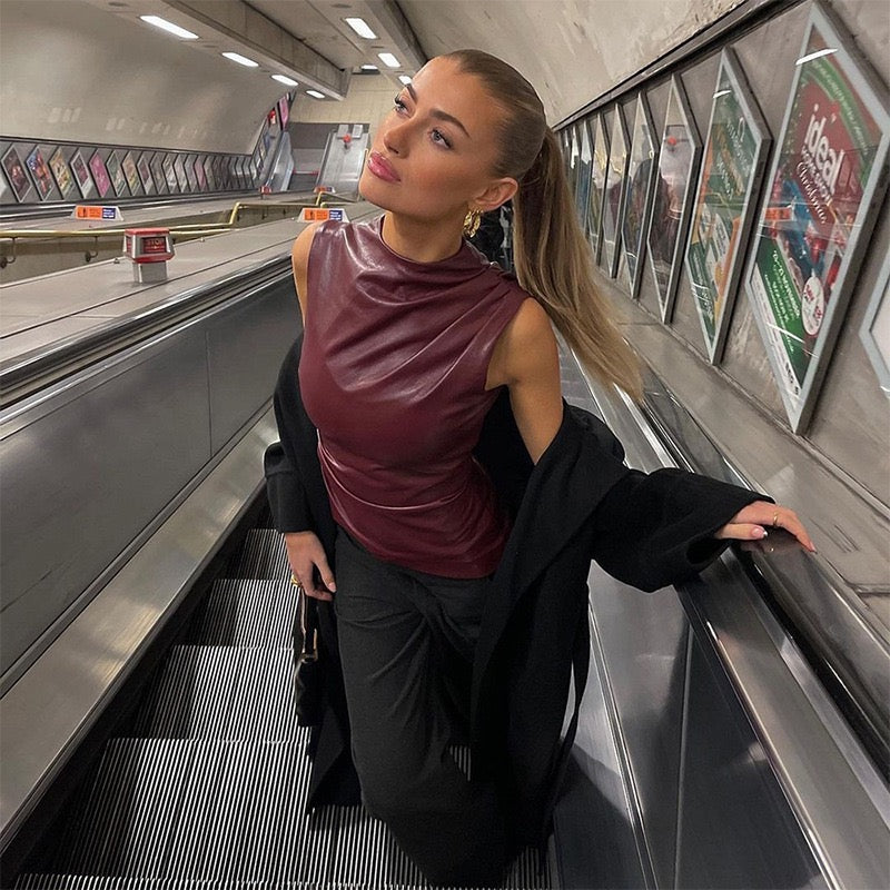 Henriette | Top en cuir élégant