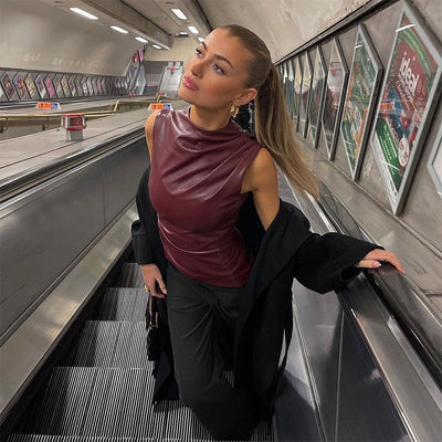 Henriette | Top en cuir élégant