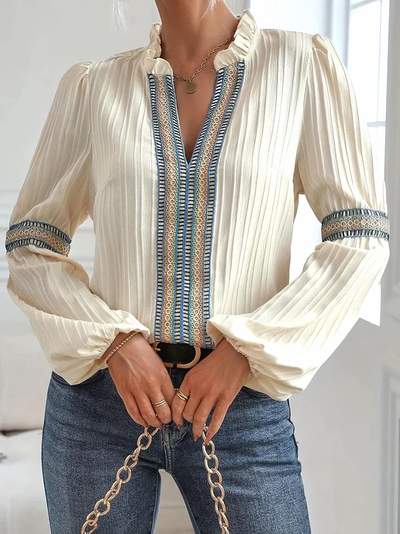 Aurore | Magnifique blouse à col en V