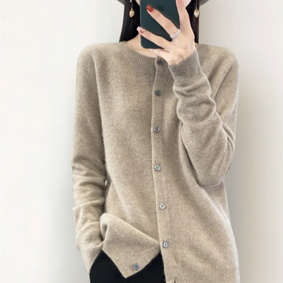 Emily | Cardigan en laine mérinos à col rond