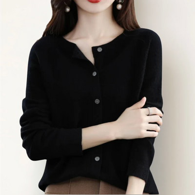 Emily | Cardigan en laine mérinos à col rond