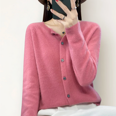 Emily | Cardigan en laine mérinos à col rond