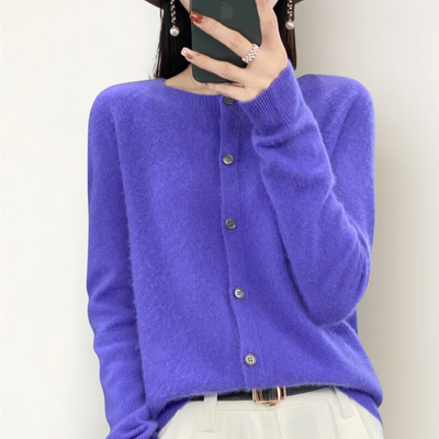 Emily | Cardigan en laine mérinos à col rond