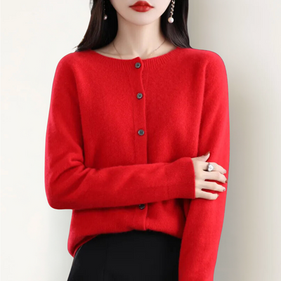 Emily | Cardigan en laine mérinos à col rond