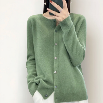 Emily | Cardigan en laine mérinos à col rond