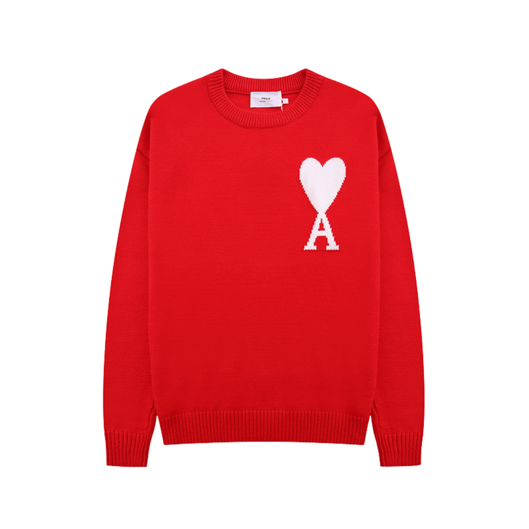 Ami | Pull imprimé en forme de cœur