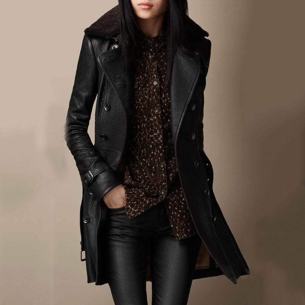 Amelia | Trench-coat en cuir luxueux