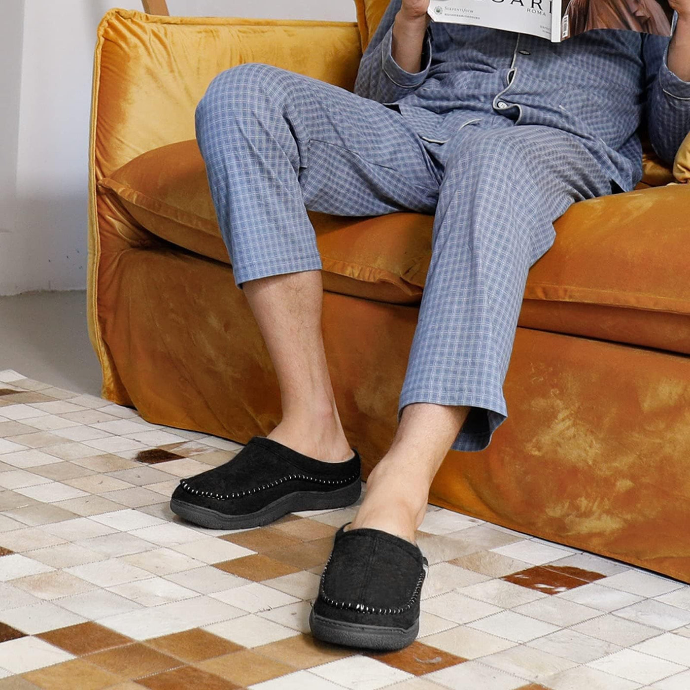 Aiden | Chausson doublé de fausse fourrure