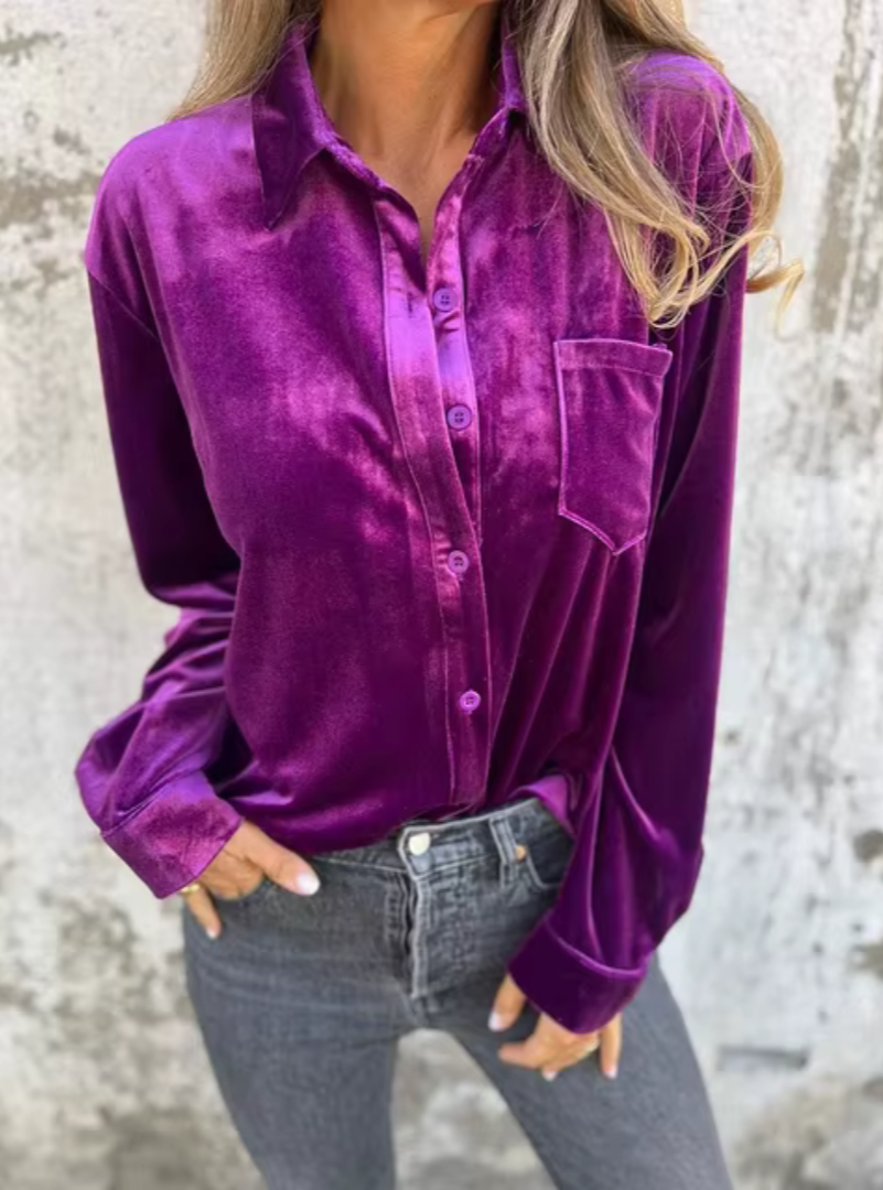 Estelle | Chemisier boutonné en velours