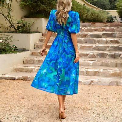 Isabelle | Robe midi avec col en V