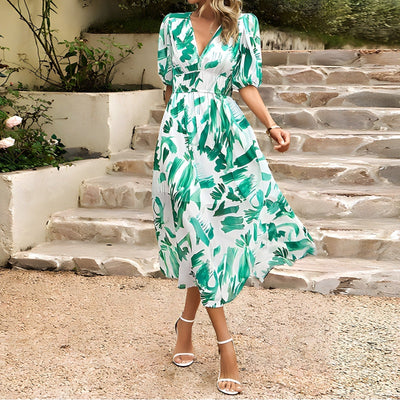 Isabelle | Robe midi avec col en V