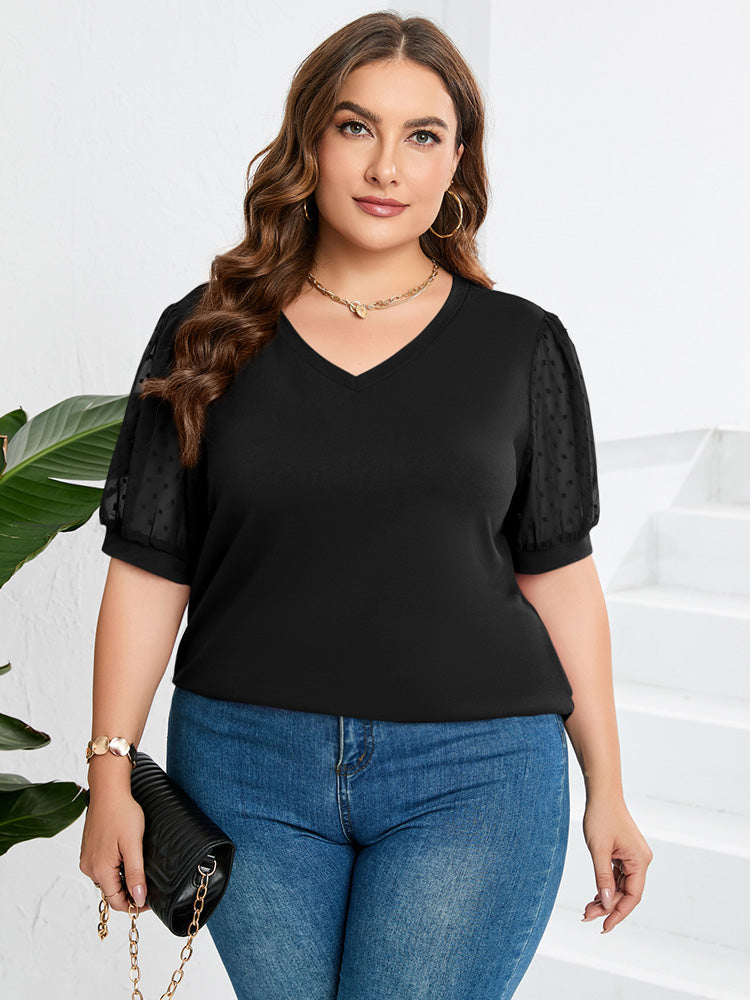 Nathalie | Top élégant à manches bouffantes