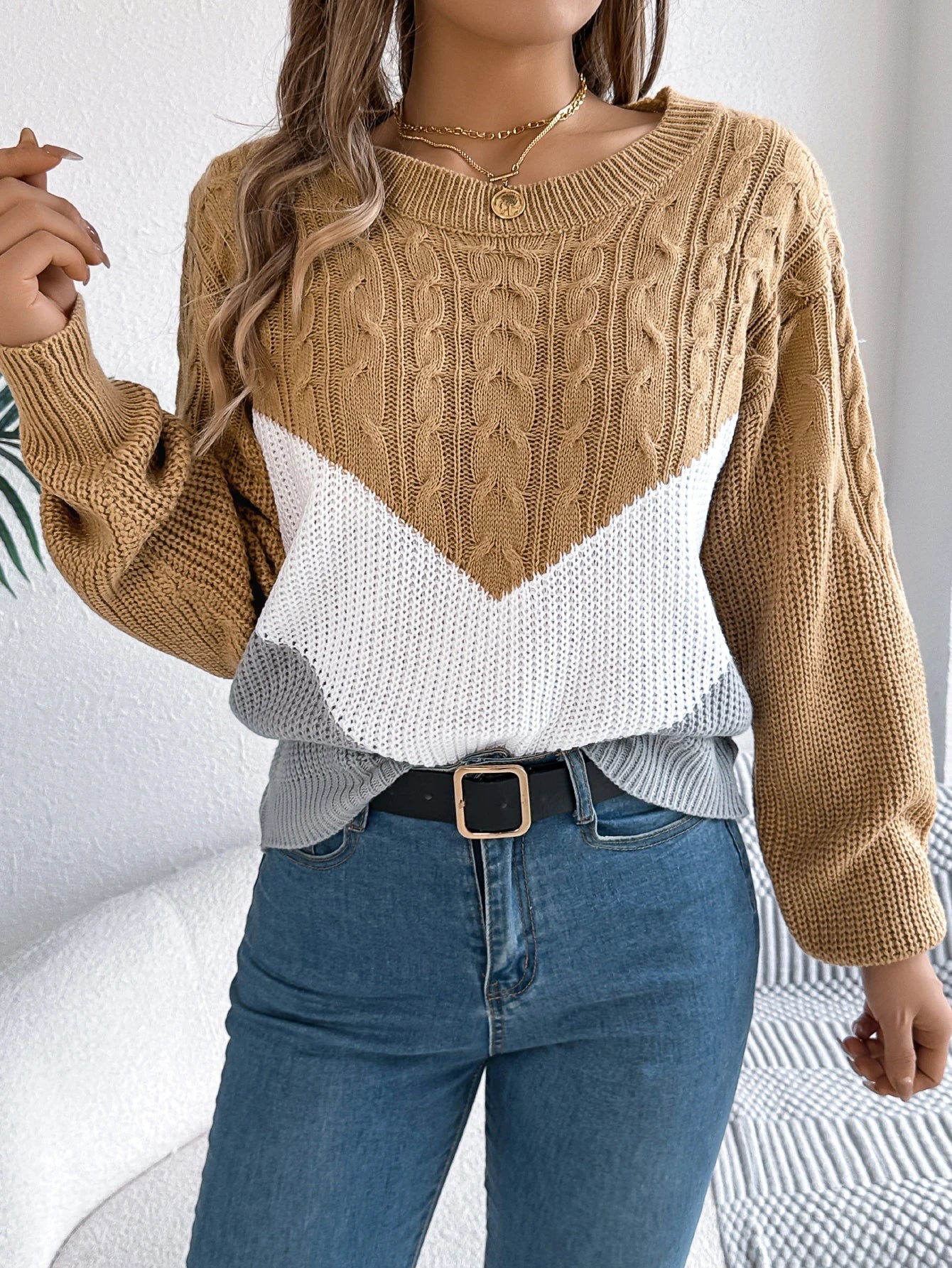 Spencer™ | Pull en tricot torsadé à chevrons