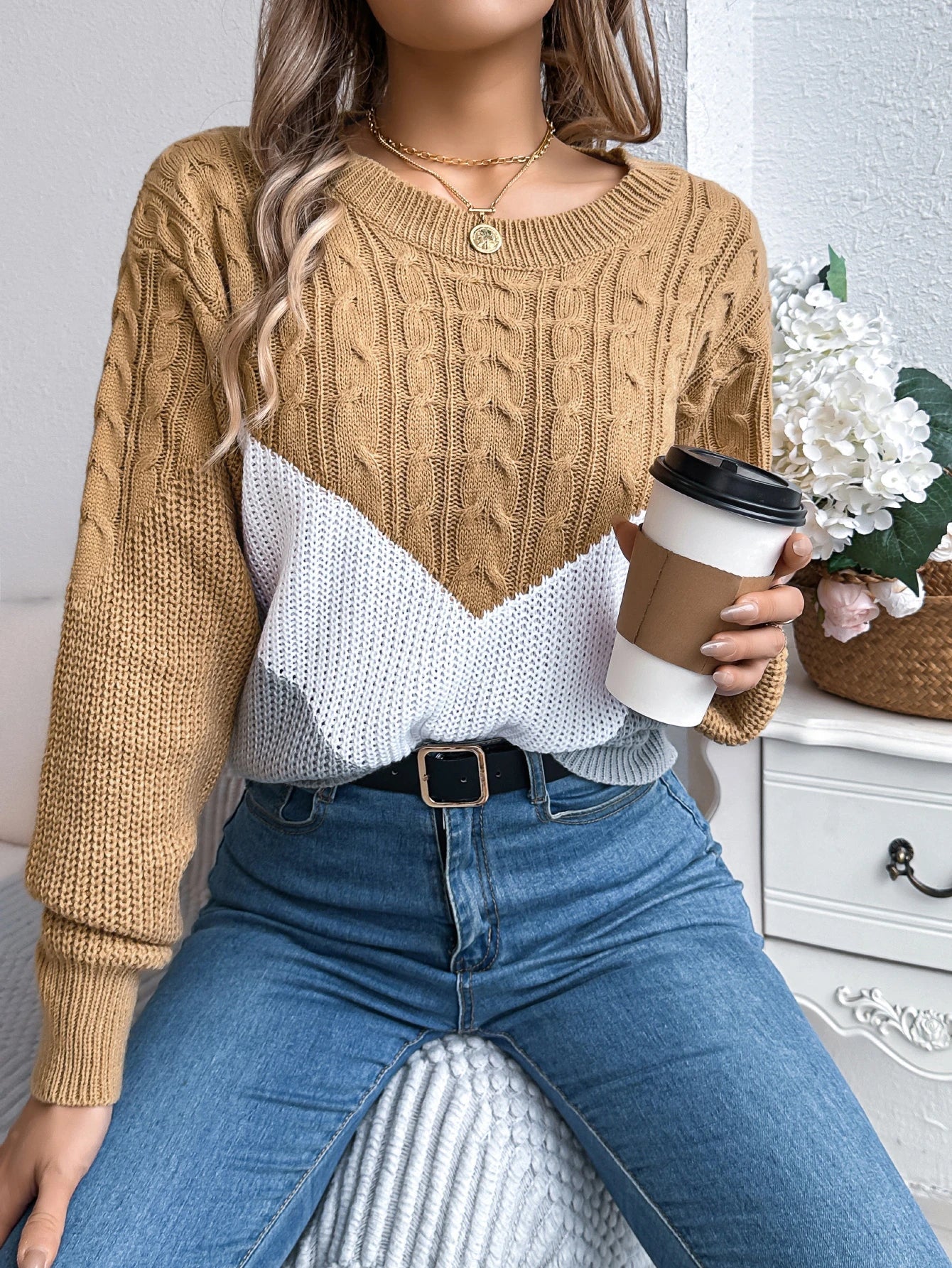 Spencer™ | Pull en tricot torsadé à chevrons