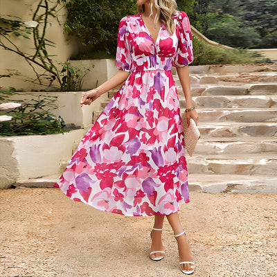 Isabelle | Robe midi avec col en V