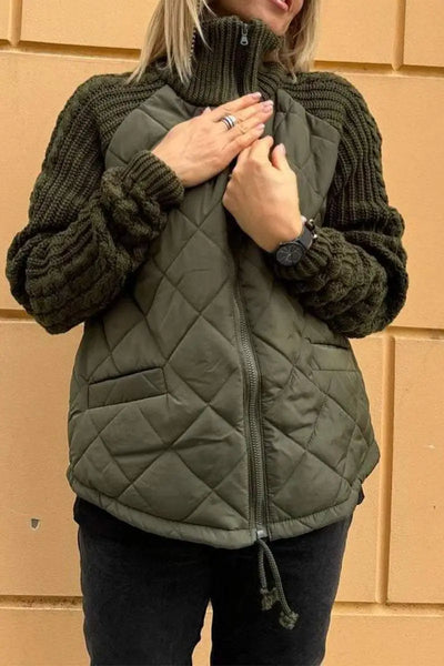 Veste hybride en tricot matelassé
