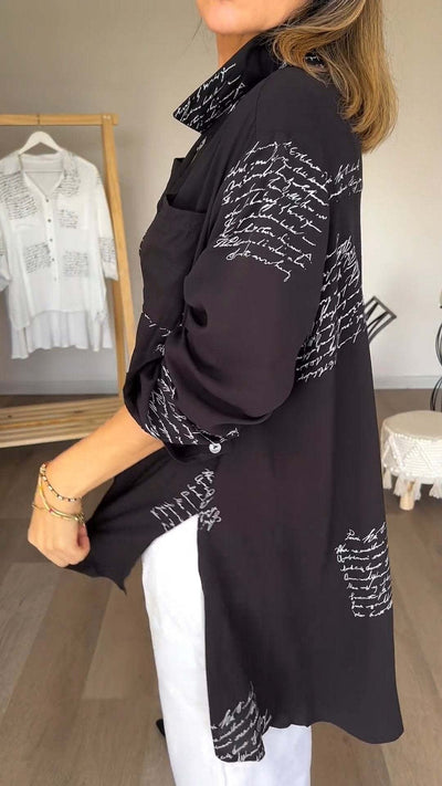Monique | Chemise boutonnée écrite à la main