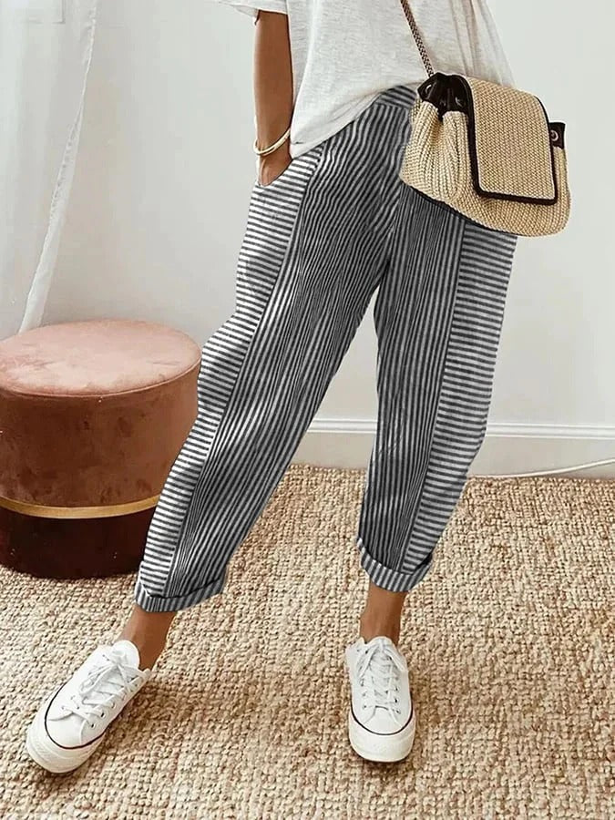 Lundy | Pantalon rayé confortable