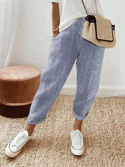Lundy | Pantalon rayé confortable