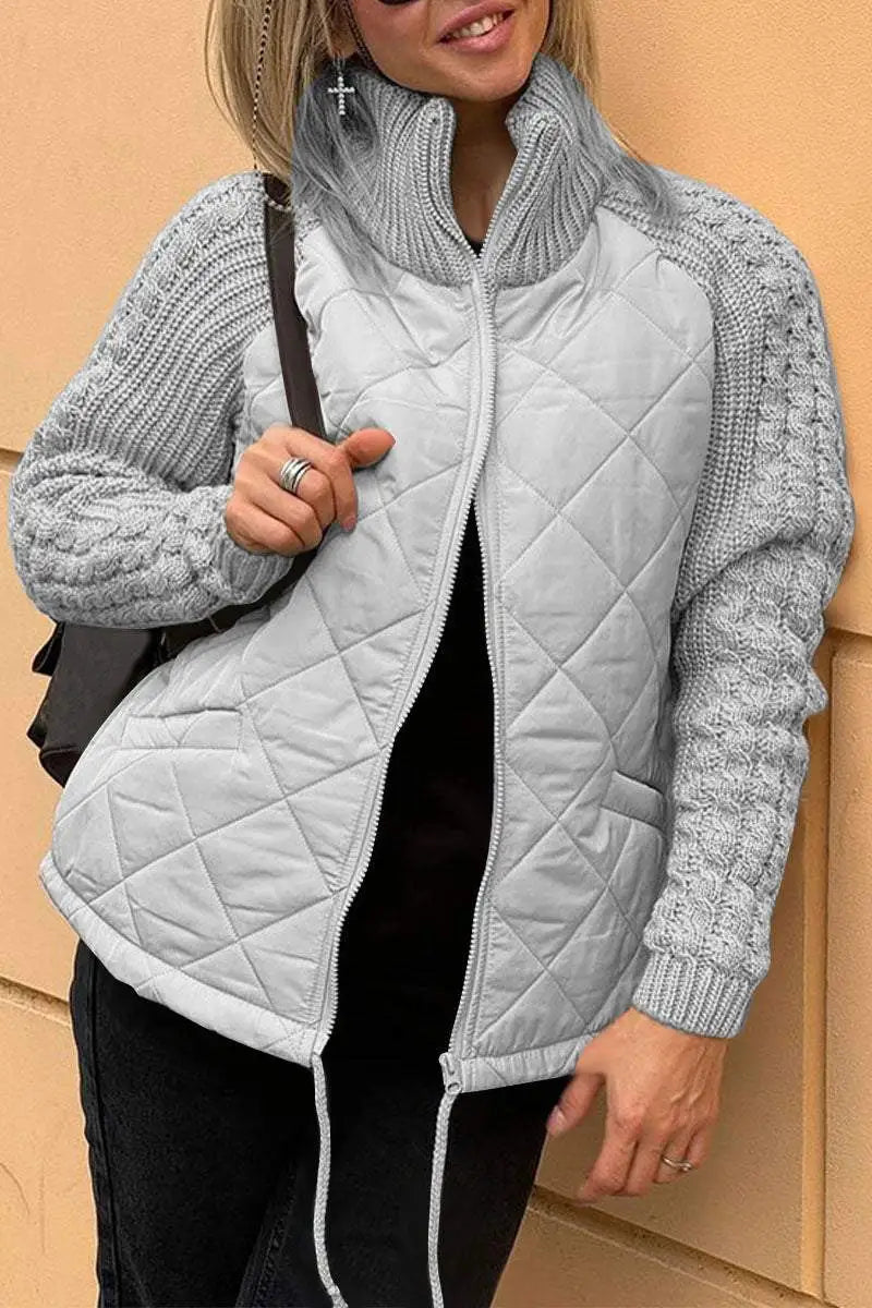 Veste hybride en tricot matelassé