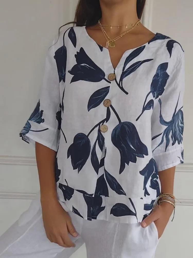 Madeleine | Chemise élégante à col en V