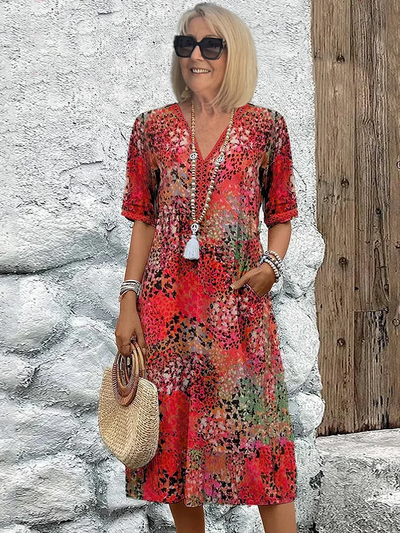 Aurore | Robe midi vibrante